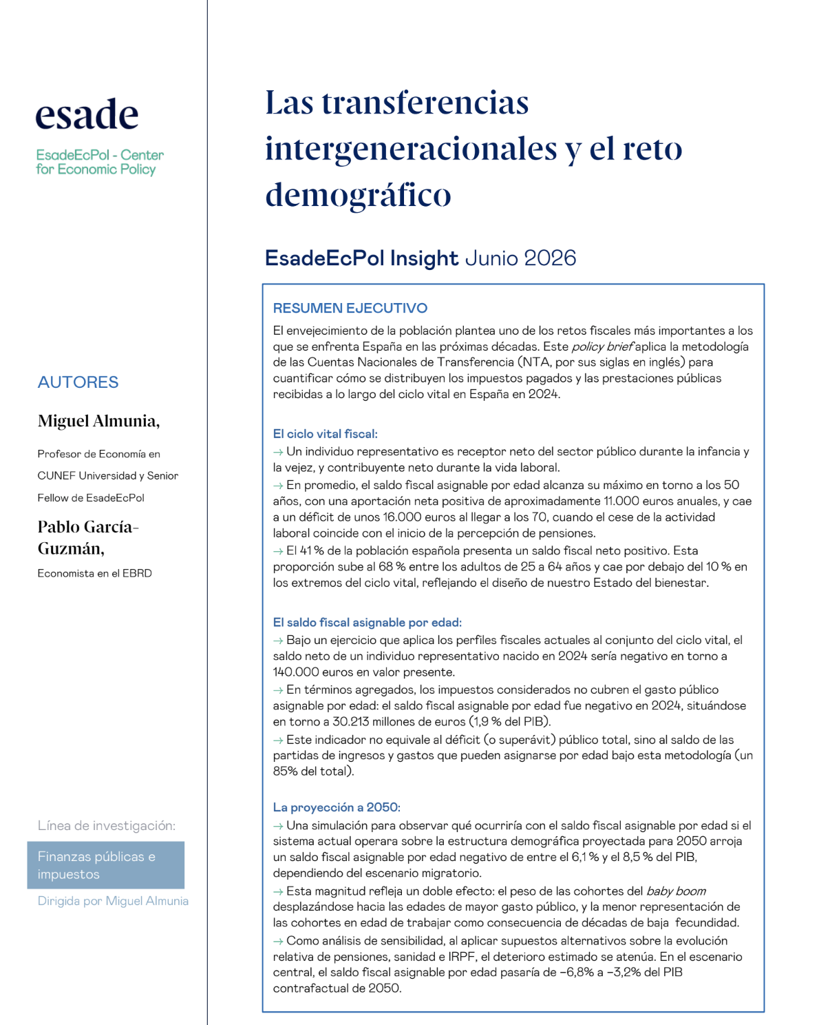 Portada del informe
